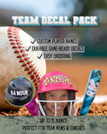 Custom Baseball & Softball Decals- TEAM PACK
