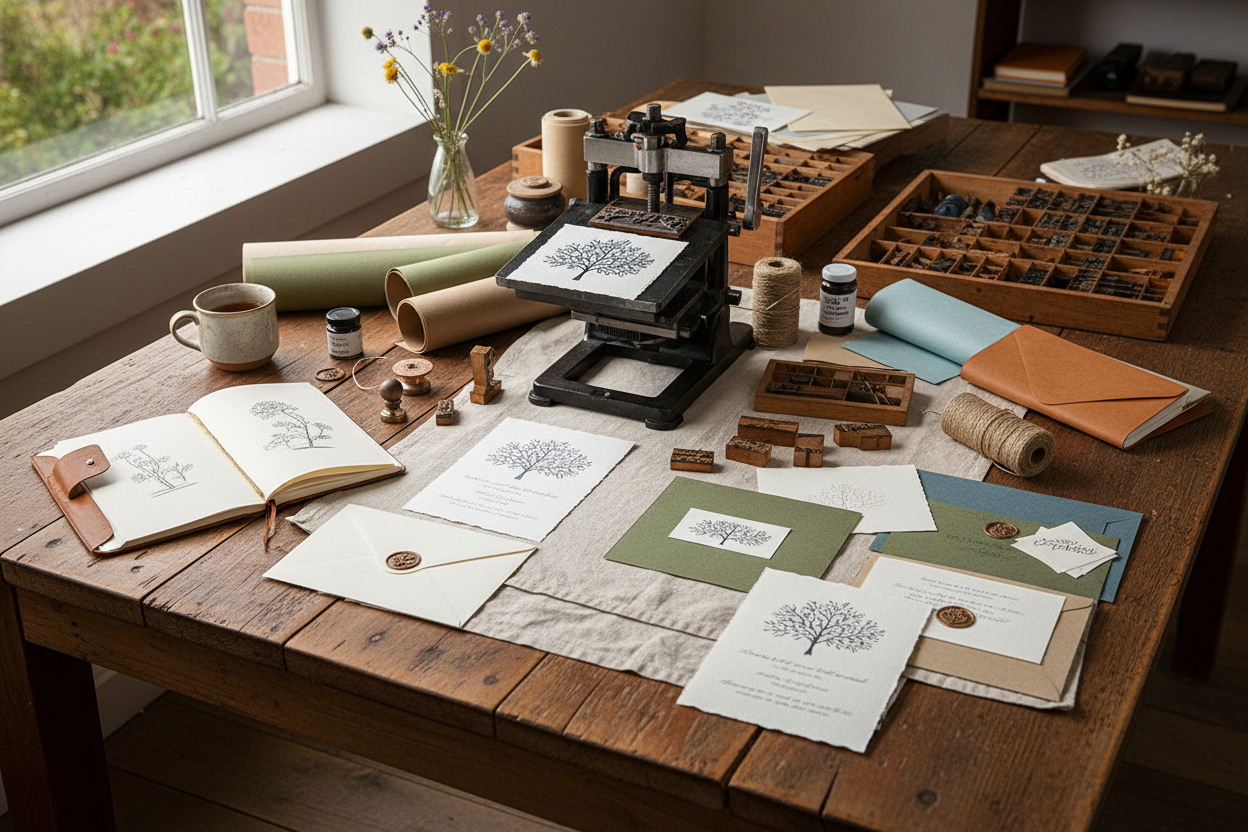 Rustic printing and paper products